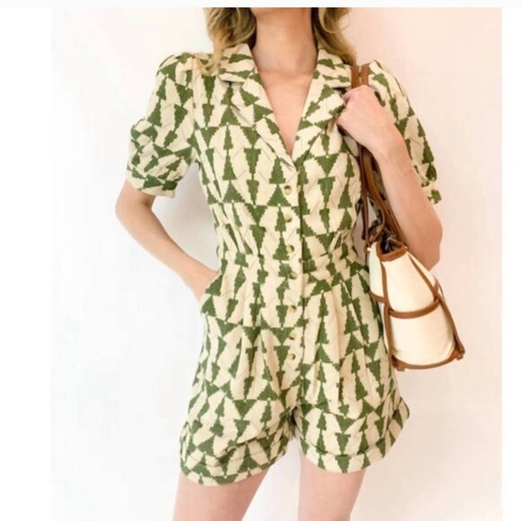 DRA Los Angeles Romper Shorts One-Piece Southwest Earthy Boho Chic XS - Picture 2 of 10